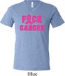 Mens Breast Cancer Shirt F*CK Cancer Tri Blend V-neck Tee T-Shirt