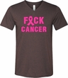Mens Breast Cancer Shirt F*CK Cancer Tri Blend V-neck Tee T-Shirt