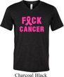 Mens Breast Cancer Shirt F*CK Cancer Tri Blend V-neck Tee T-Shirt