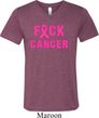 Mens Breast Cancer Shirt F*CK Cancer Tri Blend V-neck Tee T-Shirt