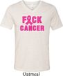 Mens Breast Cancer Shirt F*CK Cancer Tri Blend V-neck Tee T-Shirt