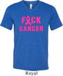 Mens Breast Cancer Shirt F*CK Cancer Tri Blend V-neck Tee T-Shirt