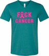 Mens Breast Cancer Shirt F*CK Cancer Tri Blend V-neck Tee T-Shirt
