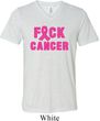 Mens Breast Cancer Shirt F*CK Cancer Tri Blend V-neck Tee T-Shirt