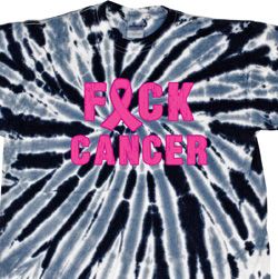 Mens Breast Cancer Shirt F*CK Cancer Twist Tie Dye Tee T-shirt