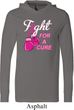 Mens Breast Cancer Shirt Fight For a Cure Lightweight Hoodie Tee