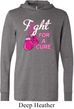 Mens Breast Cancer Shirt Fight For a Cure Lightweight Hoodie Tee