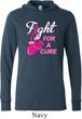Mens Breast Cancer Shirt Fight For a Cure Lightweight Hoodie Tee