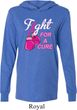 Mens Breast Cancer Shirt Fight For a Cure Lightweight Hoodie Tee