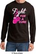 Mens Breast Cancer Shirt Fight For a Cure Long Sleeve Tee T-Shirt