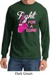 Mens Breast Cancer Shirt Fight For a Cure Long Sleeve Tee T-Shirt