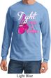 Mens Breast Cancer Shirt Fight For a Cure Long Sleeve Tee T-Shirt