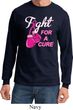Mens Breast Cancer Shirt Fight For a Cure Long Sleeve Tee T-Shirt