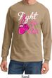 Mens Breast Cancer Shirt Fight For a Cure Long Sleeve Tee T-Shirt