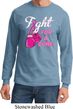 Mens Breast Cancer Shirt Fight For a Cure Long Sleeve Tee T-Shirt