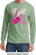 Mens Breast Cancer Shirt Fight For a Cure Long Sleeve Tee T-Shirt