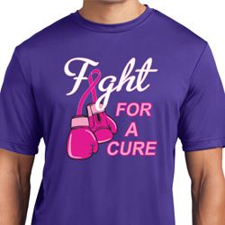 Mens Breast Cancer Shirt Fight For a Cure Moisture Wicking Tee T-Shirt