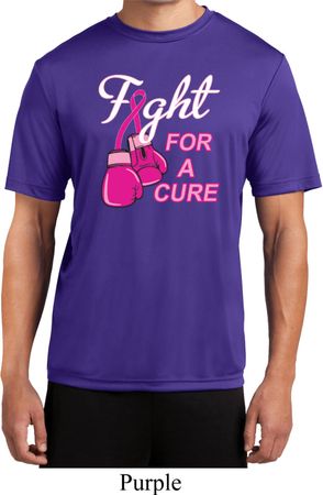 Mens Breast Cancer Shirt Fight For a Cure Moisture Wicking Tee T-Shirt