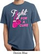 Mens Breast Cancer Shirt Fight For a Cure Pigment Dyed Tee T-Shirt
