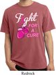 Mens Breast Cancer Shirt Fight For a Cure Pigment Dyed Tee T-Shirt