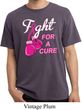 Mens Breast Cancer Shirt Fight For a Cure Pigment Dyed Tee T-Shirt