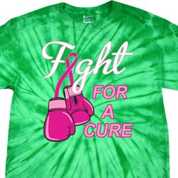 Mens Breast Cancer Shirt Fight For a Cure Spider Tie Dye Tee T-shirt