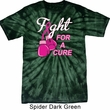 Mens Breast Cancer Shirt Fight For a Cure Spider Tie Dye Tee T-shirt