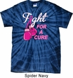 Mens Breast Cancer Shirt Fight For a Cure Spider Tie Dye Tee T-shirt