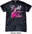 Mens Breast Cancer Shirt Fight For a Cure Spider Tie Dye Tee T-shirt