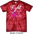 Mens Breast Cancer Shirt Fight For a Cure Spider Tie Dye Tee T-shirt