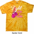 Mens Breast Cancer Shirt Fight For a Cure Spider Tie Dye Tee T-shirt