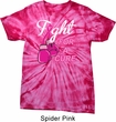 Mens Breast Cancer Shirt Fight For a Cure Spider Tie Dye Tee T-shirt