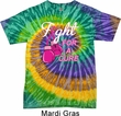 Mens Breast Cancer Shirt Fight For a Cure Tie Dye Tee T-shirt