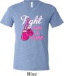 Mens Breast Cancer Shirt Fight For a Cure Tri Blend V-neck Tee T-Shirt