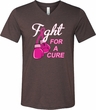 Mens Breast Cancer Shirt Fight For a Cure Tri Blend V-neck Tee T-Shirt