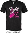 Mens Breast Cancer Shirt Fight For a Cure Tri Blend V-neck Tee T-Shirt