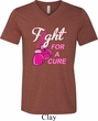 Mens Breast Cancer Shirt Fight For a Cure Tri Blend V-neck Tee T-Shirt