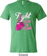 Mens Breast Cancer Shirt Fight For a Cure Tri Blend V-neck Tee T-Shirt