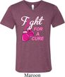 Mens Breast Cancer Shirt Fight For a Cure Tri Blend V-neck Tee T-Shirt