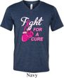 Mens Breast Cancer Shirt Fight For a Cure Tri Blend V-neck Tee T-Shirt