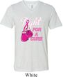 Mens Breast Cancer Shirt Fight For a Cure Tri Blend V-neck Tee T-Shirt