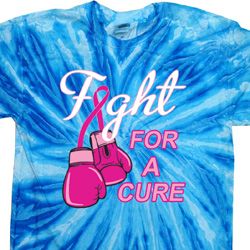 Mens Breast Cancer Shirt Fight For a Cure Twist Tie Dye Tee T-shirt