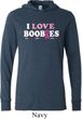 Mens Breast Cancer Shirt I Love Boobies Lightweight Hoodie Tee