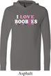 Mens Breast Cancer Shirt I Love Boobies Lightweight Hoodie Tee