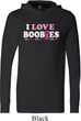 Mens Breast Cancer Shirt I Love Boobies Lightweight Hoodie Tee