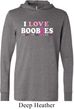 Mens Breast Cancer Shirt I Love Boobies Lightweight Hoodie Tee