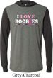 Mens Breast Cancer Shirt I Love Boobies Lightweight Hoodie Tee