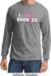 Mens Breast Cancer Shirt I Love Boobies Long Sleeve Tee T-Shirt