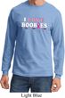 Mens Breast Cancer Shirt I Love Boobies Long Sleeve Tee T-Shirt
