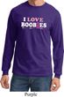 Mens Breast Cancer Shirt I Love Boobies Long Sleeve Tee T-Shirt